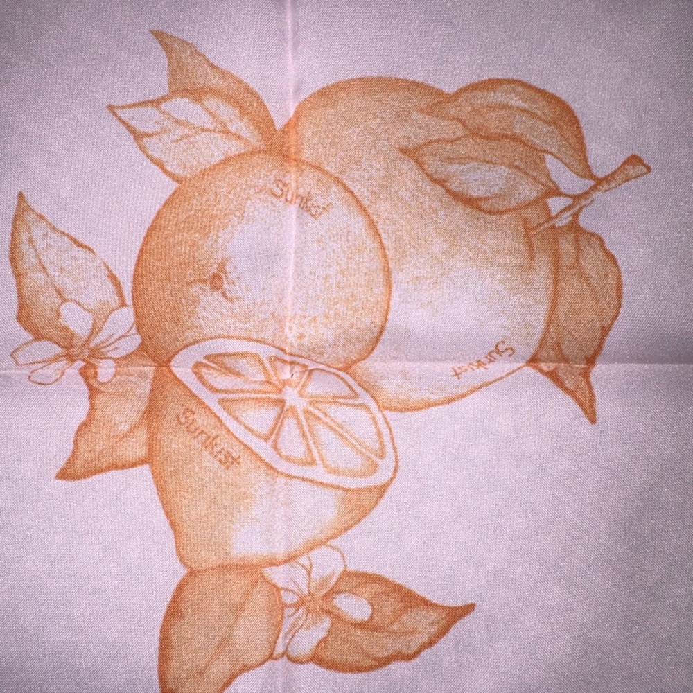 Orange and Pink Sunkist Leafy Scarf - Picture 2 of 5